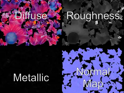 Vibrant Dahlia Flower D Model Pack Low-poly 3D model