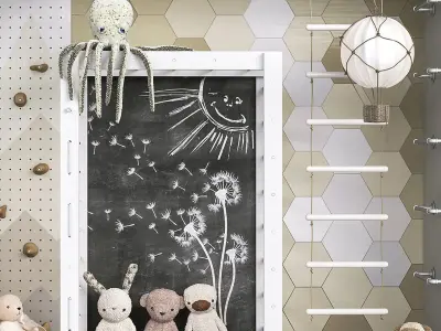 decor and furniture for nursery  3D model