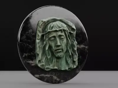 Christ head Low-poly 3D model