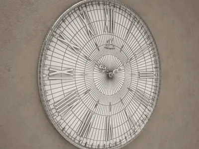 Black and White Wall Clock 01 3D model