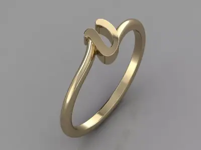 Alphabet Ring V 3D print model