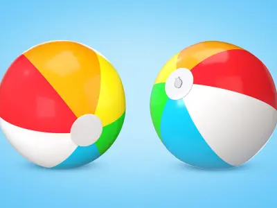 Beach Ball Low-poly 3D model