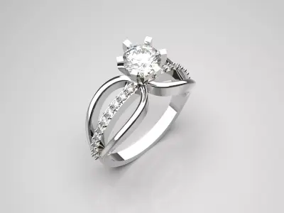 bride solitaire diamond ring  sr0077 3D print model