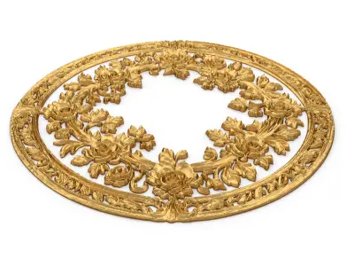 Classic circular carved decor ornament 16 3D print model