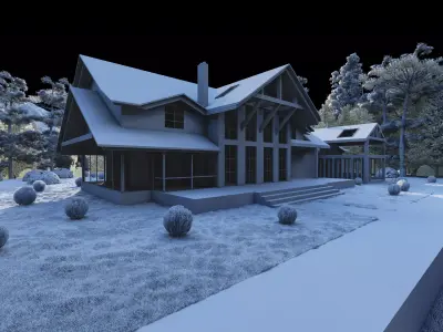 Villa-Casa Scene-Modern Villa 3D model