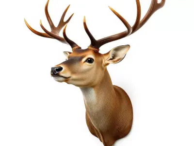 Majestic Deer Bust model pack Low-poly 3D model