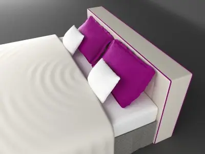 Bed 1 with bedding 3D model