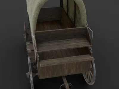 Chuckwagon Low-poly 3D model