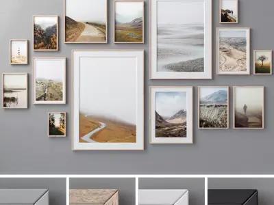 Photo Frames Set  100 3D model