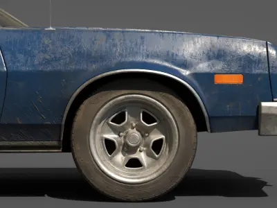 Old classic car lowpoly Low-poly 3D model