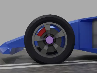 Racecar 3D Model racing car on road Low-poly 3D model