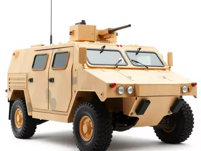 Desert Armored Vehicle model pack Low-poly 3D model