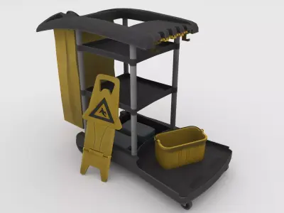 Janitor Equipment Low-poly 3D model