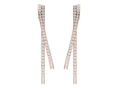 Light Weight Rose Gold Diamond Earring  -ER-2200 3D print model