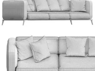 Romeo by Flexform low poly 3d model Low-poly 3D model