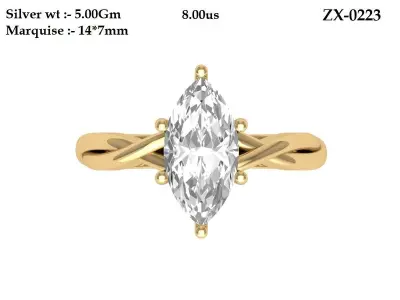 Marquise Solitaire Infinity Ring  3D print model