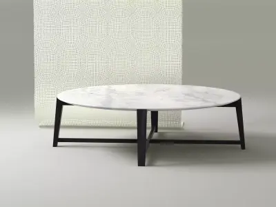 Tris round table with metal legs 3D model