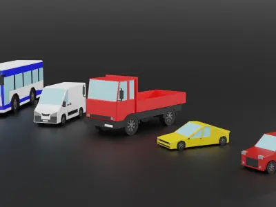 Means of transport Low-poly 3D model