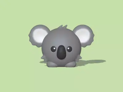 A cute Round Koala to decorate and play 3D print model