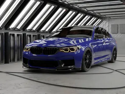 3D Car Rendering Scene Studio Blender File 3D model