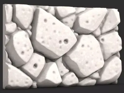 Layered Limestone Barrier Detailed Mesh 3D print model