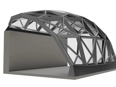 Parametric Ceiling Wave Contour Design with Hangers 3D model