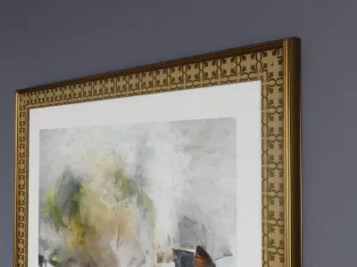 Framed Watercolor Painting 5 Low-poly 3D model