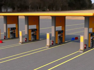Gas station 3D model