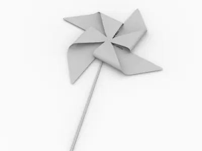 Pinwheel origami paper 3D model