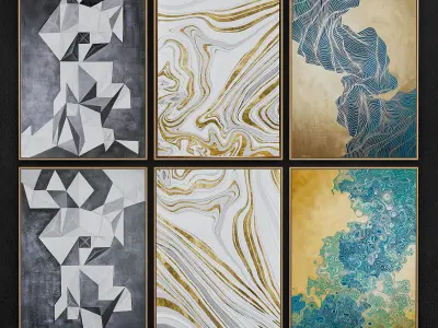 Frame Collection 10 pieces 3d model Low-poly 3D model