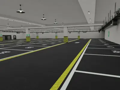 free car parking lot Free low-poly 3D model