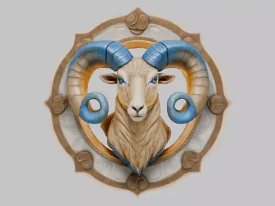 Eternal Ram emblem Low-poly 3D model