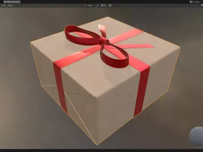 Wrapped Gift Box PBR 09 3D model