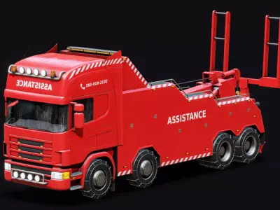 Wrecker Truck Low-poly 3D model