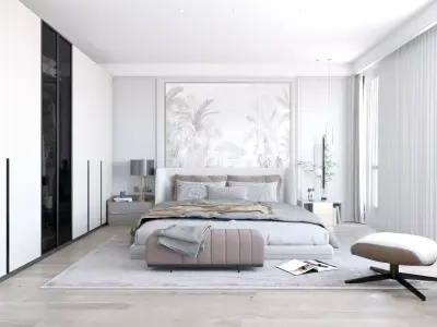 Home Modern bedroom villa decoration 3D model