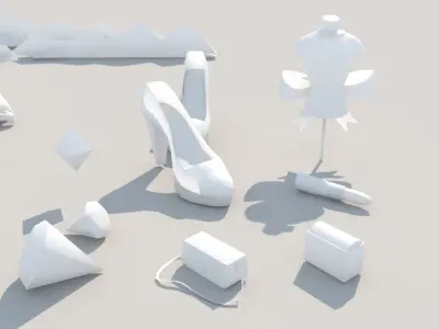 Paper Model Assortment - low polygon style Low-poly 3D model