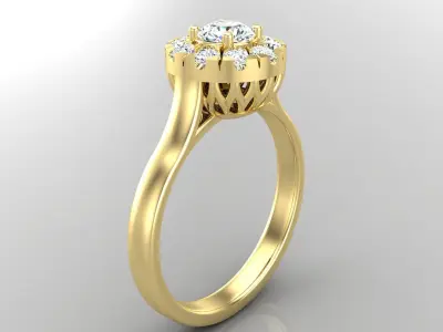 Ring M60 The luxury female ring with gems wedding 3D print model
