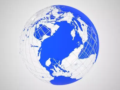 Globe News Skeleton Royal Blue 3D model
