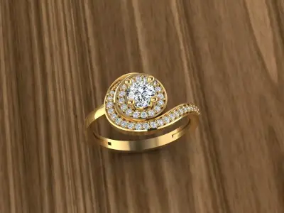 Diamond Jewelry Ring 3D print model