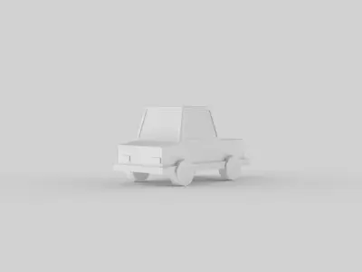 LOW POLY CAR BUS 3D model