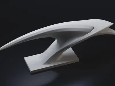 Modern abstract sculpture 022 Low-poly 3D model