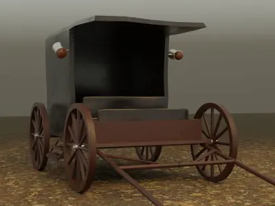Horse Cart Low-poly 3D model