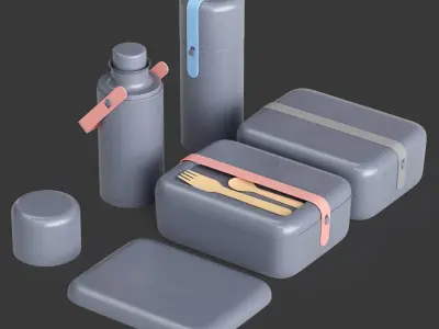 Decor Picnic Set thermos and container Set 49 3D model