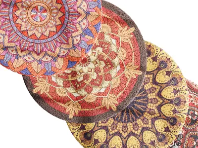 Round carpet 17 3D model
