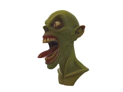 Zombie Bust Sculpture Horror Monster Decor Halloween Prop 3D print model