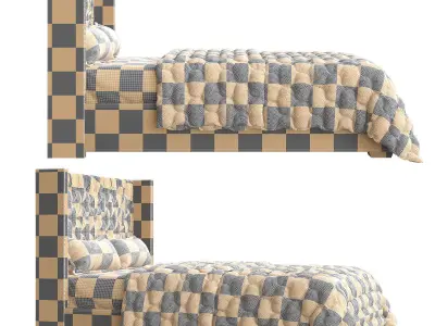 Bed trend design 3d model Low-poly 3D model