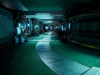 Sci-Fi Environment Low-poly 3D model