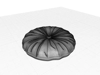 Whitman Buttons Cotton Throw Pillow 3D model