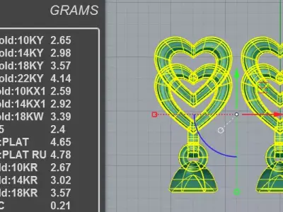 Romantic Double Heart Pearl Drop Earrings 3D print model