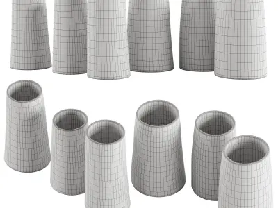 Handmade Decorated Indigo Ceramic Vase 1 3D model